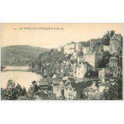 carte postale ancienne 46 LE VIEUX PUY-L'EVEQUE et Moulin 1926