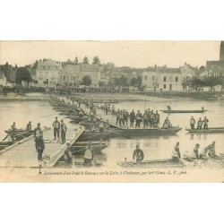 49 CHALONNES. Lancement d'un Pont de Bateaux sur la Loire par le 6° Génie 1908