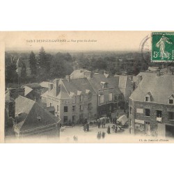 53 SAINT-DENIS-DE-GASTINES. Vue prise du Clocher, Boulangerie et Hôtel du Cheval Blanc 1912