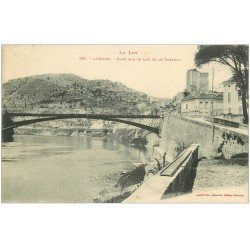 carte postale ancienne 46 LUZECH. Pont et Château