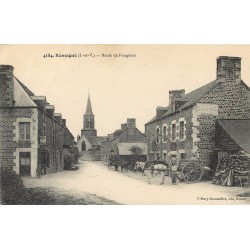 35 ROMAGNE. Attelage Route de Fougères 1916