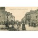 2 x cpa 35 JANZE. Grande Rue un jour de Marché et Carrefour de la Pompe 1926