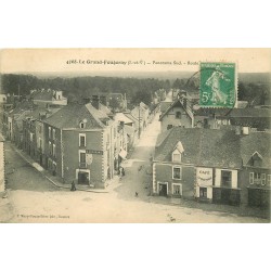 3 x cpa 35 LE GRAND-FOUGERAY. Route de Derval, Café rue du Pont-Saint-Père et Eglise sortie Messe