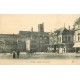 2 x cpa 58 NEVERS. La Poste, le Cercle des Officiers Porte de Paris, Tabac et Marché Place Carnot