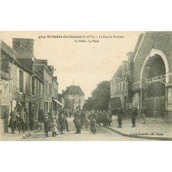 2 x cpa 35 SAINT-AUBIN-DU-CORMIER. Halle Poste rue de Derrière 1919 et rue de la Garenne