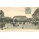 2 x cpa 22 DINAN. Les Halles et Hôtel de Bretagne Place Duclos 1906
