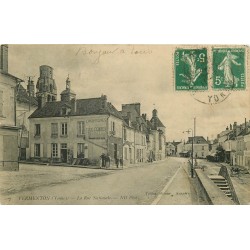 89 VERMENTON. Tabac sur la Rue Nationale animée 1912