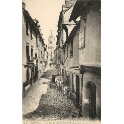 35 RENNES. Attelage et tailleur Busson Rue Eglise Saint-Melaine 1910