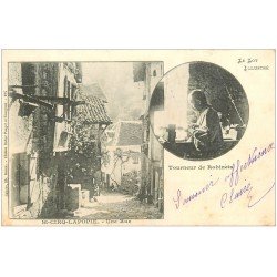 46 SAINT-CIRQ-LAPOPIE. Une Rue et un Tourneur de Robinets. 5 beaux Timbres de 1 Centime 1902