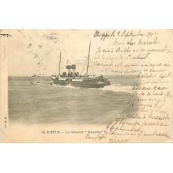 6 cpa 76 DIEPPE. Steamer "Manche" remorqueur "Mercure" Château, Phare, Port et Tours 1902