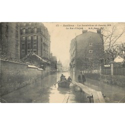 92 ASNIERES. Rue d'Anjou pendant les inondations de 1910