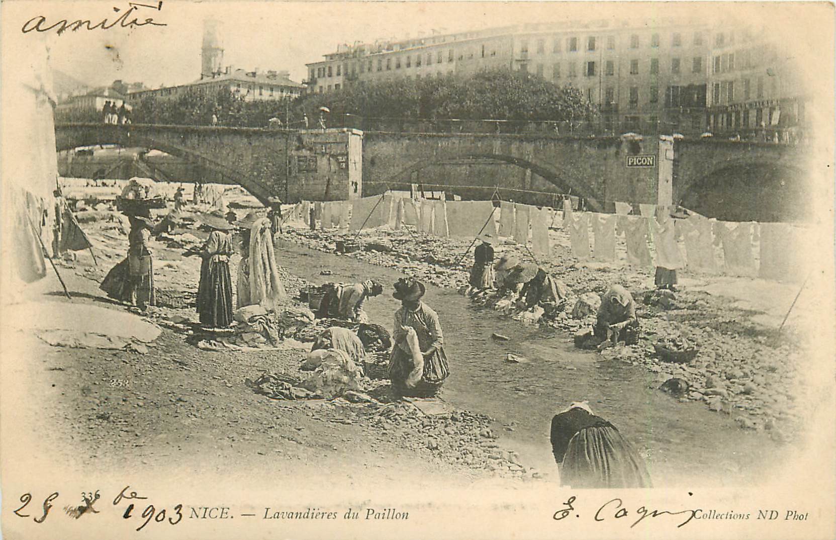 CPA 06 Nice – Carte Postale Ancienne “Une Porteuse” Scène De Vie (Années 1900)