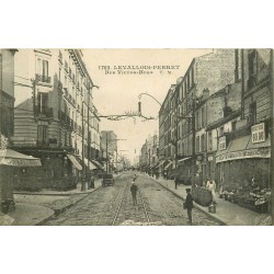 2 cpa 92 LEVALLOIS PERRET. Rue Victor-Hugo et Porte de Champerret 1906