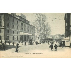 GENEVE. Diligence et tramway Place de la Poste
