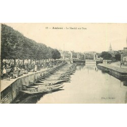 PROMOTION 2 cpa 80 AMIENS. Le Marché sur l'eau 1916 et illustrations Picardes