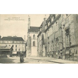 2 cpa 29 QUIMPERLE. Hôtel de Ville et Christ en Robe Eglise Sainte-Croix 1907