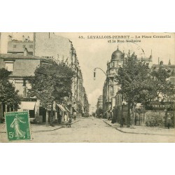 5 cpa 92 LEVALLOIS-PERRET. Place Cormeille, rue Voltaire, Bd Bineau, Seine, Kiosque, Hôpital Anglais