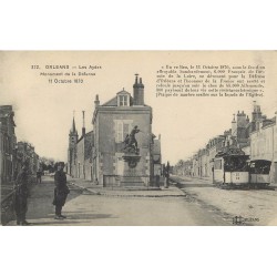 2 cpa 45 ORLEANS. Les Aydes Monument de la Défense et Cathédrale Eglise Sainte-Croix 1915