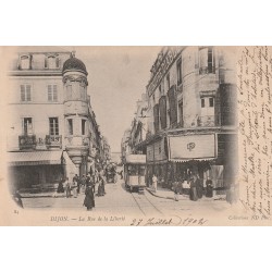 21 DIJON. Tramway électrique rue de la Liberté carte précurseur 1902