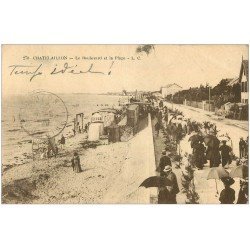 carte postale ancienne 17 CHATELAILLON. Boulevard et Plage 1921