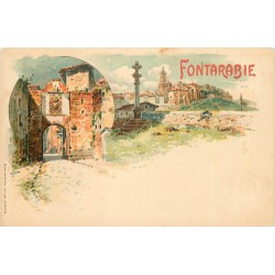 FONTARABIE. Représentation du Village et sa Porte d'Entrée