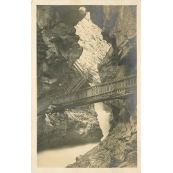 SUISSE 2 Photo cpa Obere & Untere Gornerschlucht bei Zermatt 1922
