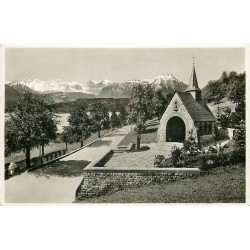 SUISSE. Photo cpa Küssnacht a. Rigi Chapelle Reine Astrid des Belges