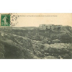2 cpa 56 BELLE-ÎLE EN MER. Propriété Sarah-Bernhardt Pointe des Poulains et Rocher le Chien 1911