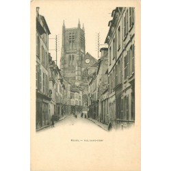 3 cpa 77 MEAUX. Rue Saint-Rémy, Hôtel de Ville et Cathédrale vers 1900