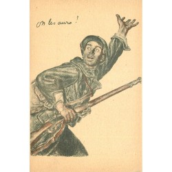 2 cpa Militaires Patriotiques ON LES AURA ! Souscriptions aux Bons de la Défense nationale