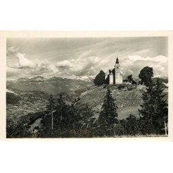 2 photo cpsm petit format 74 MONT SAXONNEX. Eglise, Pincru, La Gouille, Le Beté et Môle 1954