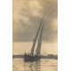 62 BERCK. Barque de Pêcheurs quittant le Port. Rare carte photo albumine réalisée par Gouber
