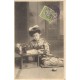Japon Japan HAKODATE. Jeune Geïsha lisant un livre 1913