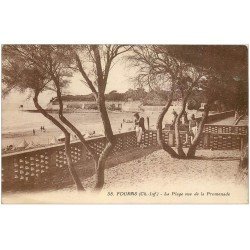 carte postale ancienne 17 FOURAS. La Plage vue de la Promenade 1930. Timbre absent