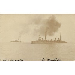 RARE Photo cpa Île Samoa Croiseur "LE MONTCALM" et "ENCOUNTER" 1915