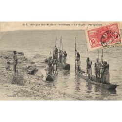SOUDAN. Piroguiers sur le Niger 1907