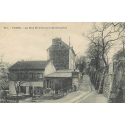 Paris 18 MONTMARTRE. Taverne "Au Lapin agil" rue Saint-Vincent vers 1900