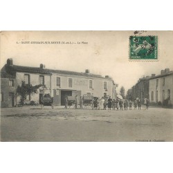 49 SAINT-GERMAIN-SUR-MOINE. Hôtel du Cheval Blanc sur la Place animée 1907