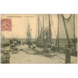 carte postale ancienne 17 FOURAS-LES-BAINS. Le Port avec Bateaux de Pêcheurs 1905