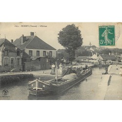 89 ROGNY. L'Ecluse avec Péniche 1910