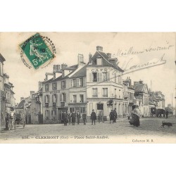 60 CLERMONT. Café des Voyageurs et Hôtel Place Saint-André 1911