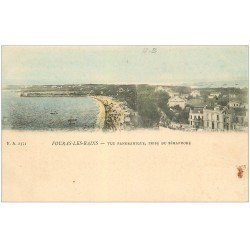 carte postale ancienne 17 FOURAS-LES-BAINS. Rare double vue prise du Sémaphore en couleur.