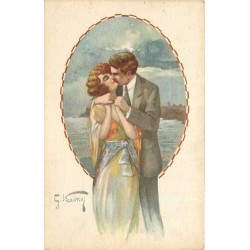 Illustrateur "VICENTINI" Couple, la réconciliation avec le baiser...