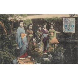 Japon Japan KOBE Geisha en kimono 1914