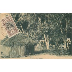 TAHITI. Case Canaque vers 1914
