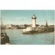 carte postale ancienne 17 ILE DE RE. Entrée du Port de La Flotte et son Phare