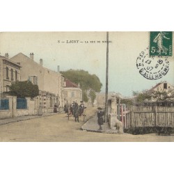 77 LAGNY. Attelage rue de Noisiel 1907