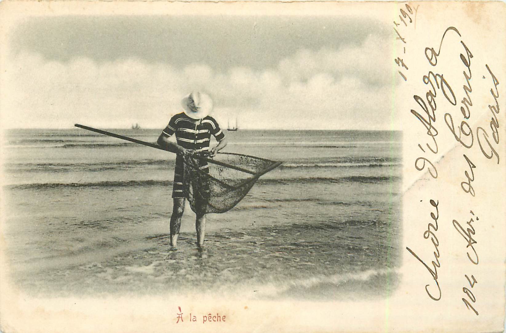 Métiers Pêcheurs. Un Pêcheur de crevettes 1901