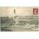 carte postale ancienne 17 ILE D'OLERON. La Cotinière. La Tempête 1923 et le Phare