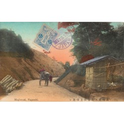 Japon Japan NAGASAKI un pousse-pousse Mogi road 1913